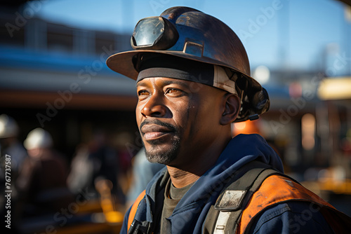 portrait of a male drilling rig worker. © Niko_Dali