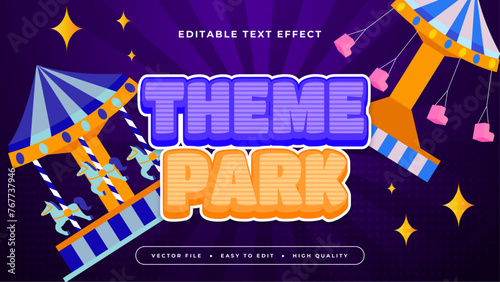 Colorful theme park 3d editable text effect - font style