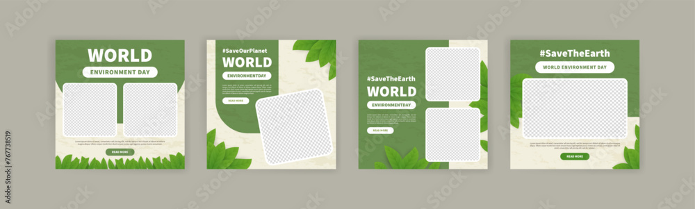 Environmental Social Posts World Environment Day. Education and campaigns on the importance of ...