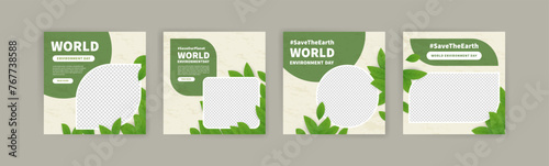 World Environment Day. Education and campaigns on the importance of protecting nature. social media post for World Environment Day.