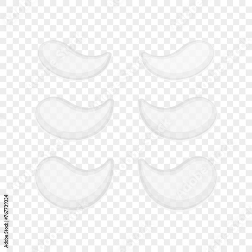 Patches under the eyes vector illustration. Collagen anti wrinkles mask. transparent hydrogel eye patch for beauty design elements, cosmetology and health care cards and covers photo