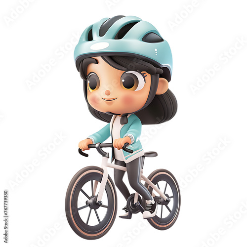 Cute clip art of people riding bicycles, transparent background PNG, easy to use. © I LOVE PNG