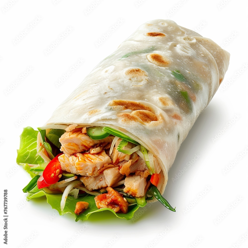 Yummy Fufu Wrap isolated on white background Yummy Fufu Wrap isolated on white background