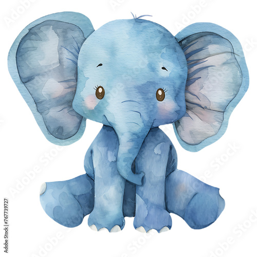Cute clip art of elephant on transparent background PNG is easy to use. © I LOVE PNG