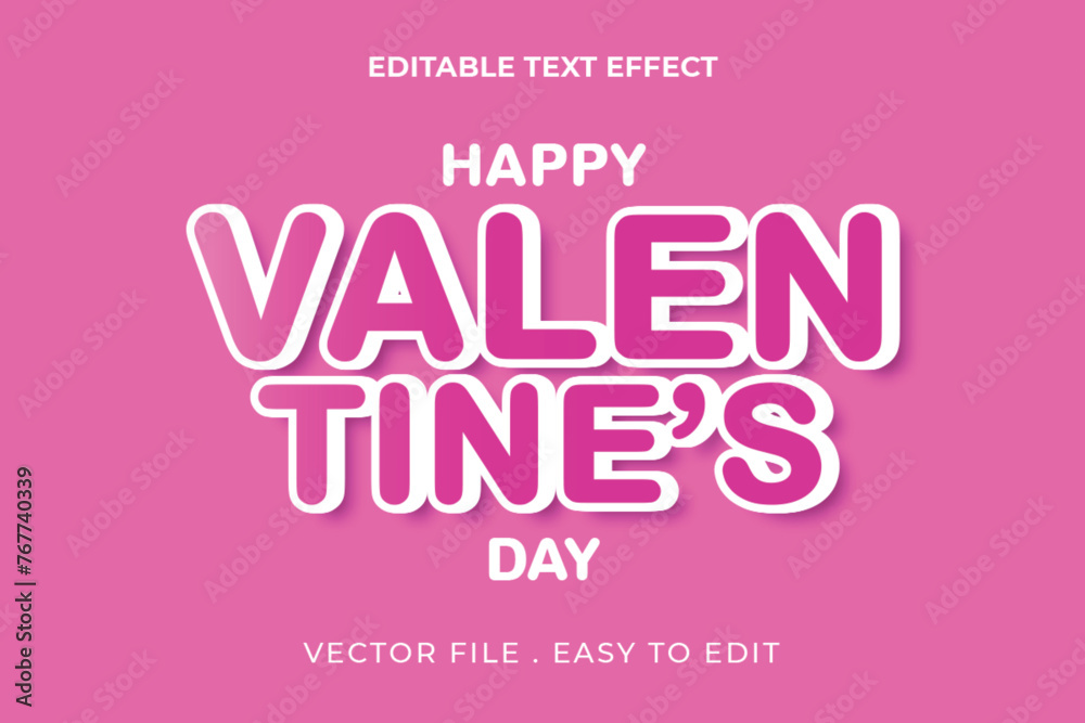 Valen tines 3d editable vector text effect style, or Valen tinestext effect