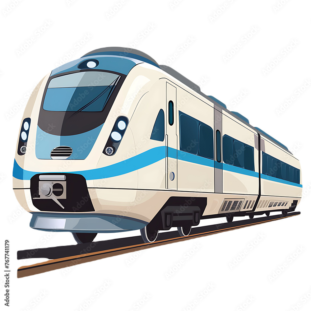 Cute clipart of modern train on transparent background PNG is easy to use.