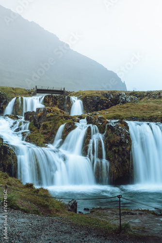 beautiful scenic waterfall in iceland 