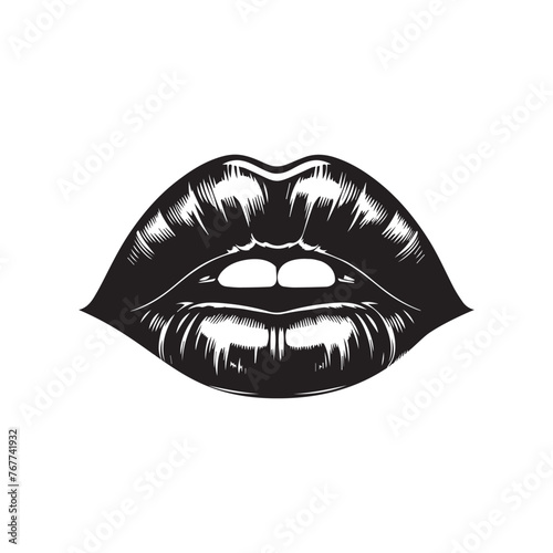 Wallpaper Mural Full voluptuous lips styled in a vintage Hollywood glamour pose
 Torontodigital.ca