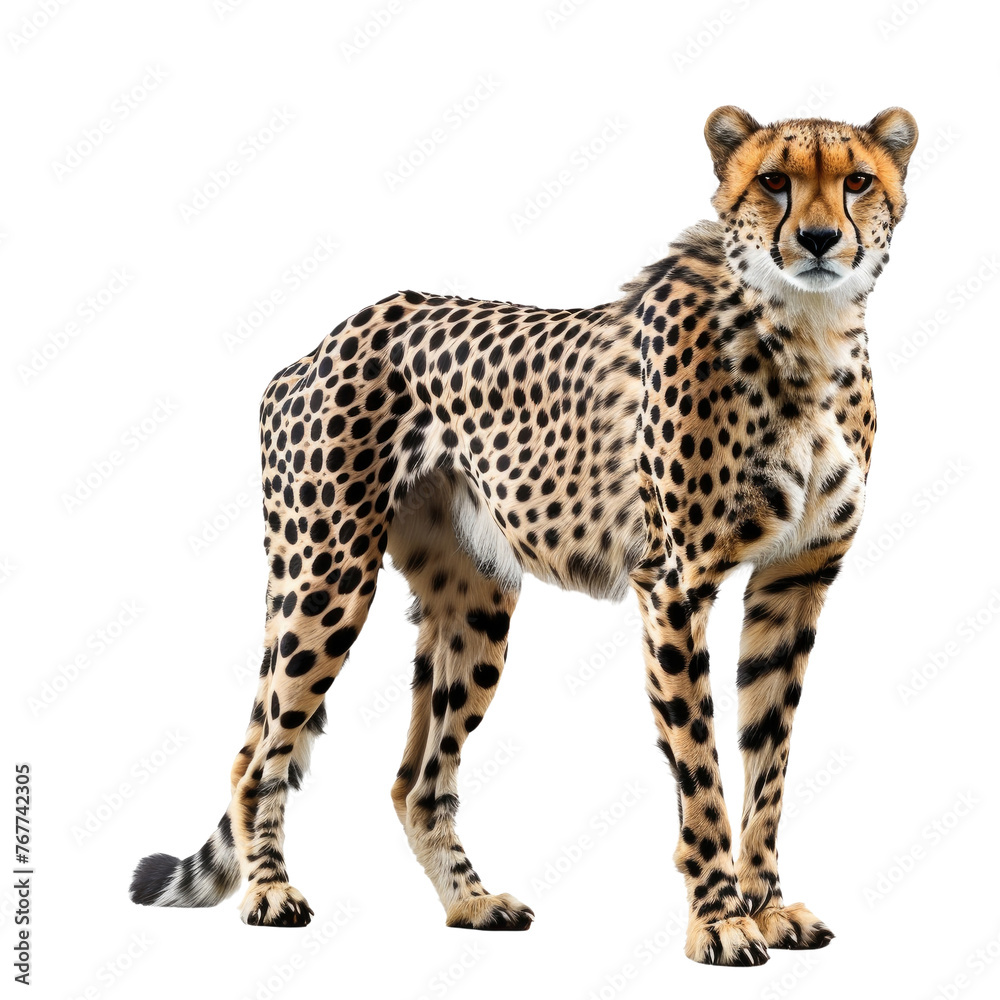 Cheetah in the Wild Isolated On Transparent Background Cheetah in the Wild Isolated On Transparent Background