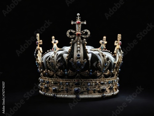 The Royal Coronation Crown Isolated on black background