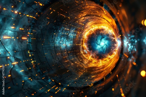 HUD futuristic technology interface. Circle technology background