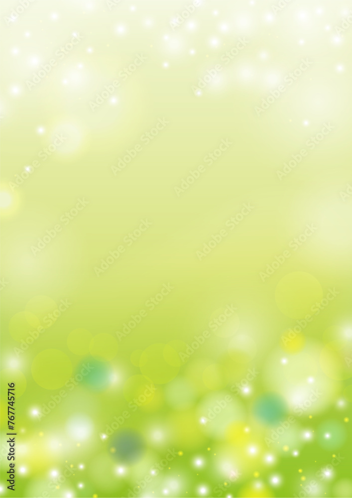 Fototapeta premium キラキラ背景タテ〜黄緑01