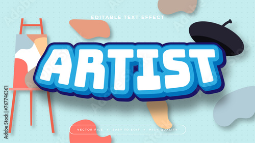 Colorful artist 3d editable text effect - font style