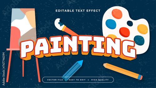 Colorful painting 3d editable text effect - font style