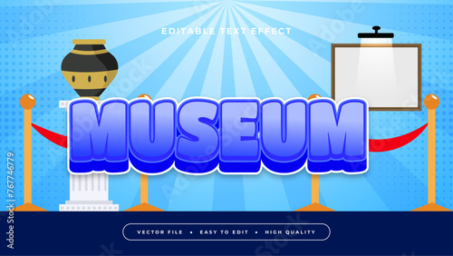 Colorful museum 3d editable text effect - font style