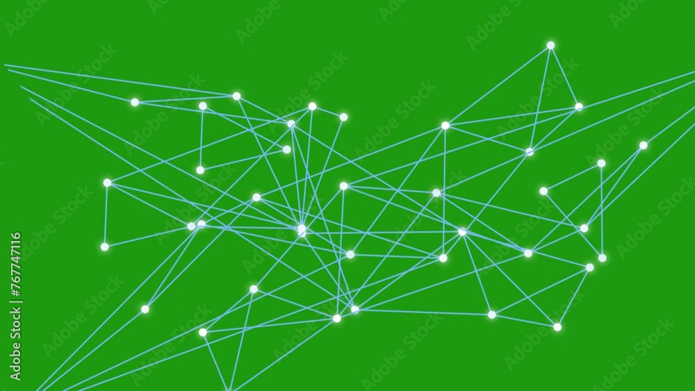 Connection lines motion graphics with dots, technology and communication system on green screen, chroma key Connection lines motion graphics with dots, technology and communication system on green screen, chroma key
