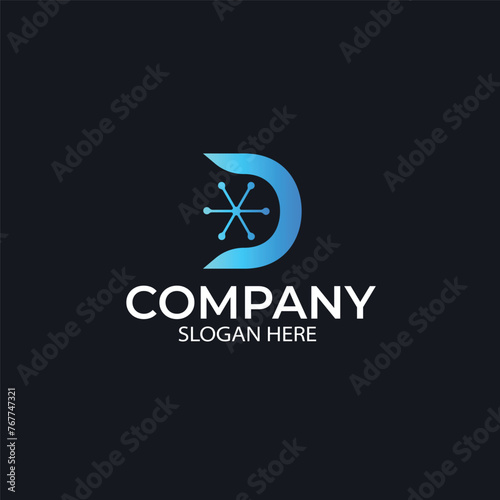 Letter D for technology ,tech ,Digital Modern Logo design