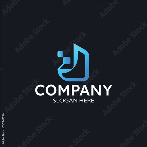 Letter D for technology ,tech ,Digital Modern Logo design