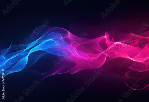 Abstract blue dot and line dark background. Cyber big data flow. Blockchain data fields. Network line connect stream. AI technology, digital communication, science research concept. 