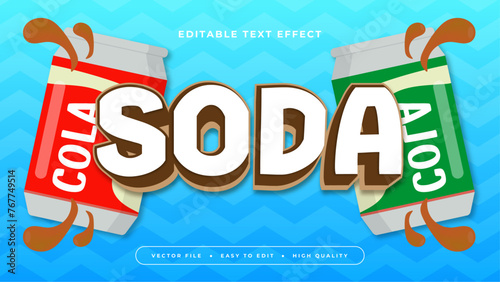 Colorful soda 3d editable text effect - font style