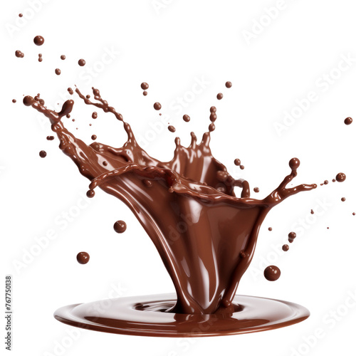 Image of dark Chocolate splash isolated on white background.