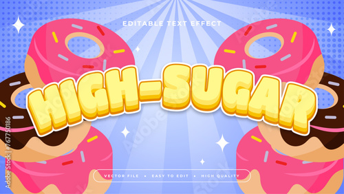 Colorful high sugar 3d editable text effect - font style