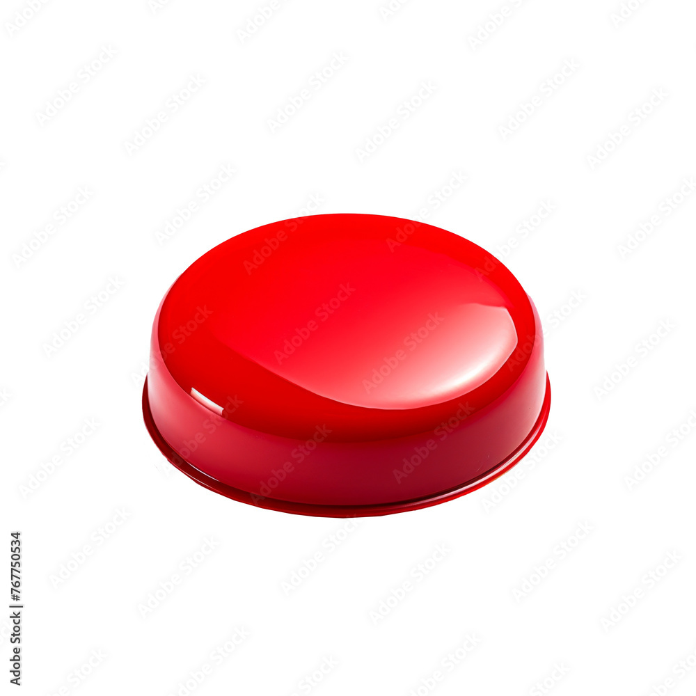 Large Red Push Button Isolated on a White Background. Large Red Push Button Isolated on a White Background.