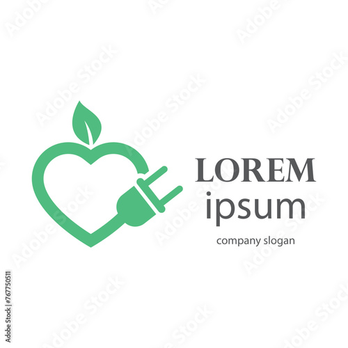 environmentally friendly electricity supply logo design