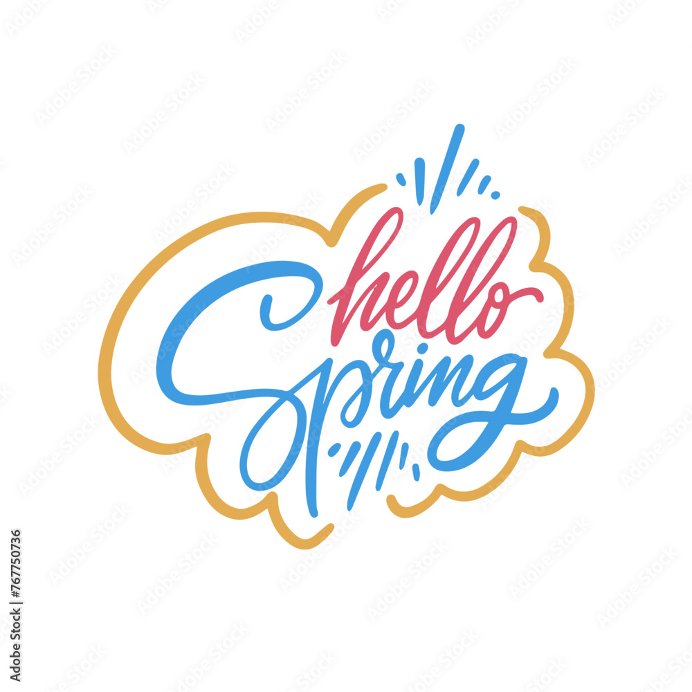 Φωτογραφία Hello Spring in vibrant colors, crafted with vector art, embodies the essence of the season's renewal and vitality
