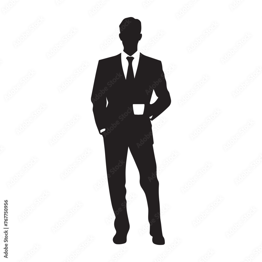 Businessman with coffee silhouette clipart background Businessman with coffee silhouette clipart background