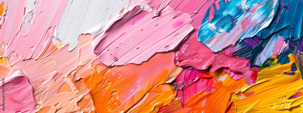 Abstract background with colorful brush strokes of acrylic paints. Painting in the style of impressionism and expressionism art. Closeup view. Abstract background with colorful brush strokes of acrylic paints. Painting in the style of impressionism and expressionism art. Closeup view.