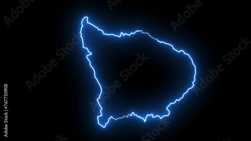 map of Abancay in peru with glowing neon effect photo