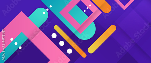 Colorful minimal geometric shape gradient abstract banner. For business banner, formal backdrop, prestigious voucher, luxe invite, wallpaper and background