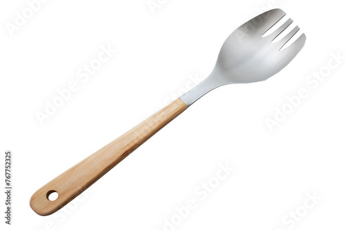 Stainless Steel Slotted Spoon with Wooden Handle