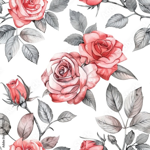 Floral Elegance  Seamless Watercolor Textile Pattern