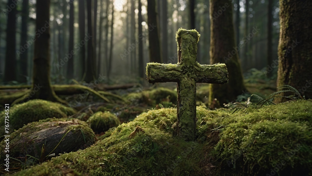 Marvel at the poignant beauty of the cotton cross, entwined with moss, a humble testament to nature's enduring embrace in the forest. Marvel at the poignant beauty of the cotton cross, entwined with moss, a humble testament to nature's enduring embrace in the forest.