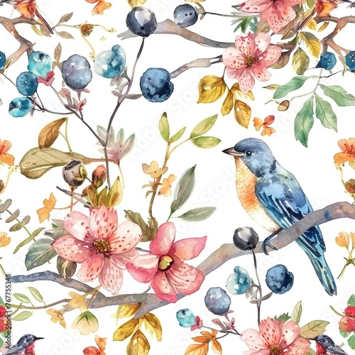 Floral Elegance: Seamless Watercolor Textile Pattern