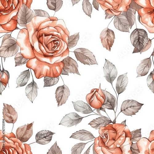 Floral Elegance: Seamless Watercolor Textile Pattern