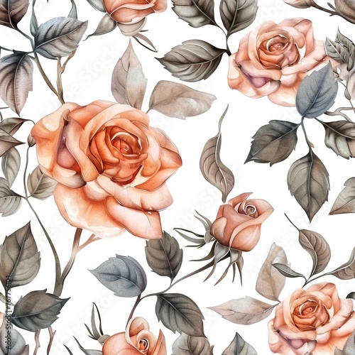 Floral Elegance: Seamless Watercolor Textile Pattern