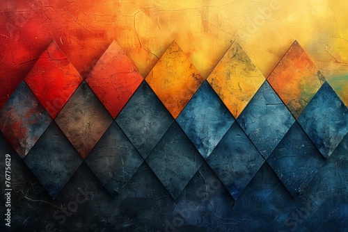 an abstract background with vintage crack wall scratches forming a captivating triangular pattern, enhanced with artistic design elements to create an irresistibly attractive composition. photo