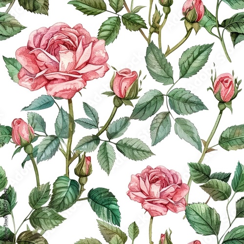 Floral Elegance: Seamless Watercolor Textile Pattern