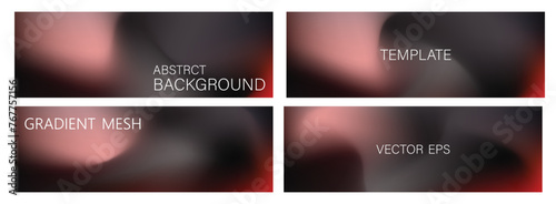 Abstract liquid background. Variation set. Color blend. Blurred fluid texture. Vibrant gradient mesh. Modern template for posters, ad banners,