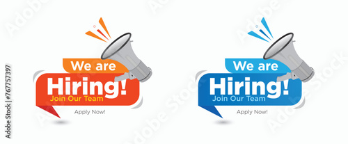 Vector we are hiring job vacancy social media post design template. Hiring abstract banner template or employee recruitment post banner design.