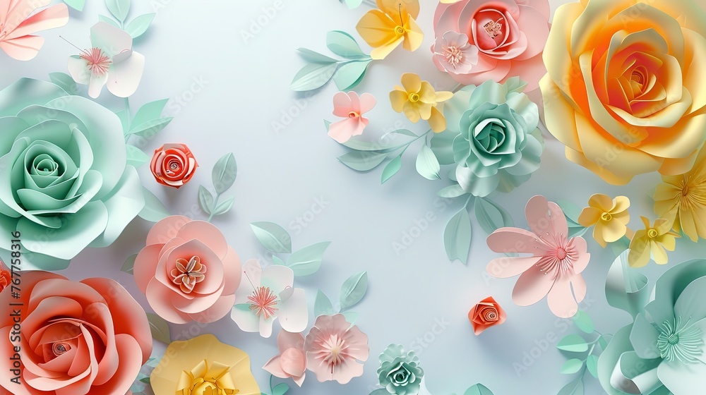 3D Render Digital Illustration Colorful Paper 3D Render Digital Illustration Colorful Paper