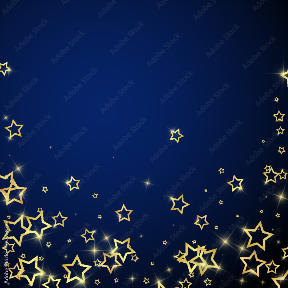 Fototapeta premium Gold sparkling star confetti.