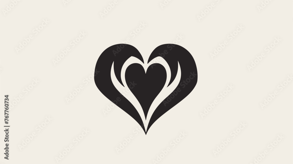 Exclusive logo design inspiration. Icon heart. black icon 