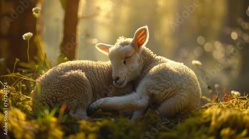 Two adorable lambs nuzzling each other affectionately, showcasing the bonds of friendship. 