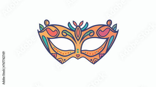 Carnival or Mardi Gras mask symbol simple line © Hassan