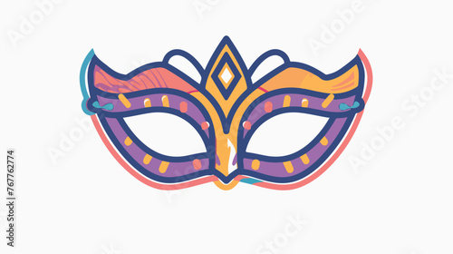 Carnival or Mardi Gras mask symbol simple line © Hassan