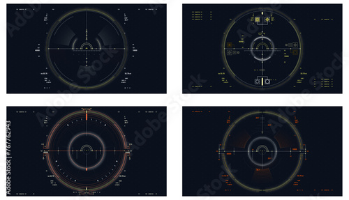 Sci-fi, Cyberpunk, futuristic FUI, GUI reticle aim circle set.
Ready to animate and use for Spacecraft, guns, tanks, planes, warplanes, spaceships and more vehicles. Altitude meter, balance etc. (ID: 767762943)